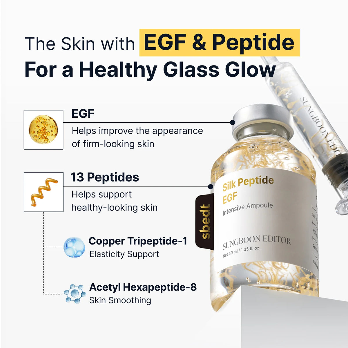 Sungboon Editor Silk Peptide EGF Intensive Ampoule-Αντιγηραντική Αμπούλα με EGF & Πεπτίδια