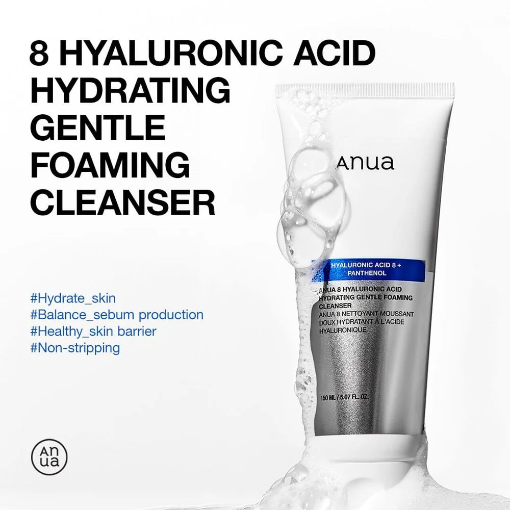 Anua 8 Hyaluronic Acid Hydrating Gentle Foaming Cleanser (150ml)