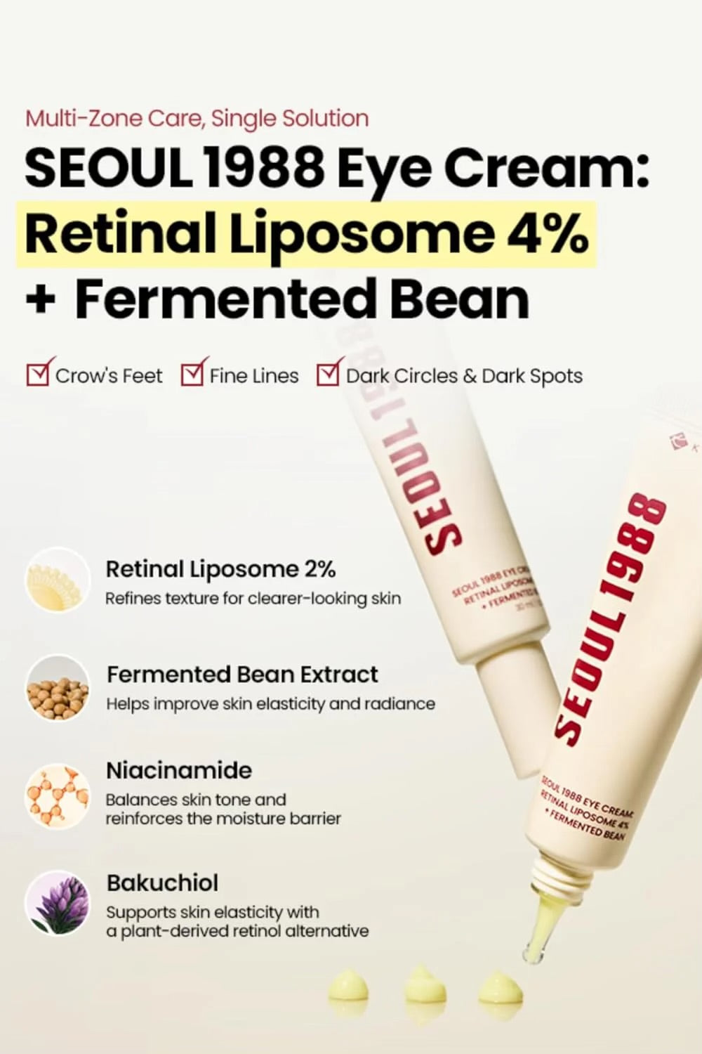 Seoul 1988 Eye Cream – Retinal Liposome 4% + Fermented Bean 30ml